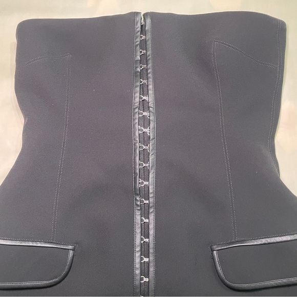 Paris Georgia- Shana Mini Dress Black Strapless Size Medium LDB Designer - Picture 3 of 9